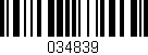 Código de barras (EAN, GTIN, SKU, ISBN): '034839'