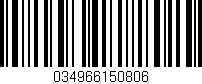 Código de barras (EAN, GTIN, SKU, ISBN): '034966150806'