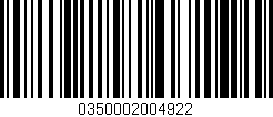 Código de barras (EAN, GTIN, SKU, ISBN): '0350002004922'