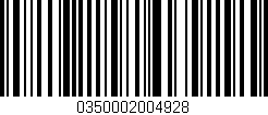 Código de barras (EAN, GTIN, SKU, ISBN): '0350002004928'