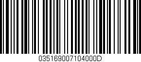 Código de barras (EAN, GTIN, SKU, ISBN): '035169007104000D'