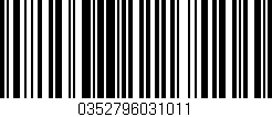 Código de barras (EAN, GTIN, SKU, ISBN): '0352796031011'