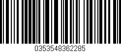 Código de barras (EAN, GTIN, SKU, ISBN): '0353548362285'