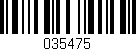 Código de barras (EAN, GTIN, SKU, ISBN): '035475'