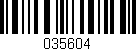 Código de barras (EAN, GTIN, SKU, ISBN): '035604'