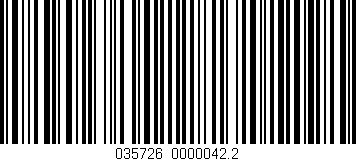 Código de barras (EAN, GTIN, SKU, ISBN): '035726/0000042.2'