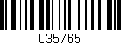Código de barras (EAN, GTIN, SKU, ISBN): '035765'