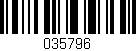 Código de barras (EAN, GTIN, SKU, ISBN): '035796'