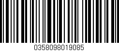 Código de barras (EAN, GTIN, SKU, ISBN): '0358098019085'