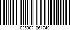 Código de barras (EAN, GTIN, SKU, ISBN): '0359071061749'