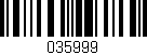 Código de barras (EAN, GTIN, SKU, ISBN): '035999'