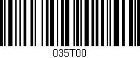 Código de barras (EAN, GTIN, SKU, ISBN): '035T00'