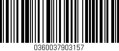 Código de barras (EAN, GTIN, SKU, ISBN): '0360037903157'
