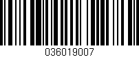 Código de barras (EAN, GTIN, SKU, ISBN): '036019007'