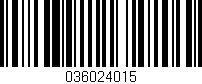 Código de barras (EAN, GTIN, SKU, ISBN): '036024015'