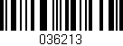 Código de barras (EAN, GTIN, SKU, ISBN): '036213'