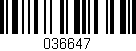 Código de barras (EAN, GTIN, SKU, ISBN): '036647'