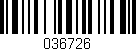 Código de barras (EAN, GTIN, SKU, ISBN): '036726'