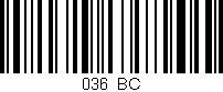Código de barras (EAN, GTIN, SKU, ISBN): '036/BC'