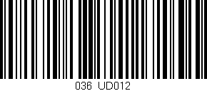 Código de barras (EAN, GTIN, SKU, ISBN): '036/UD012'