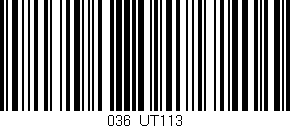 Código de barras (EAN, GTIN, SKU, ISBN): '036/UT113'