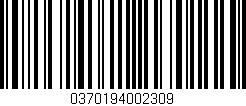 Código de barras (EAN, GTIN, SKU, ISBN): '0370194002309'