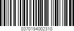 Código de barras (EAN, GTIN, SKU, ISBN): '0370194002310'