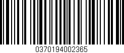 Código de barras (EAN, GTIN, SKU, ISBN): '0370194002365'