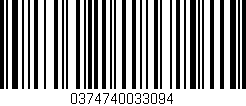 Código de barras (EAN, GTIN, SKU, ISBN): '0374740033094'