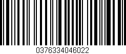 Código de barras (EAN, GTIN, SKU, ISBN): '0376334046022'