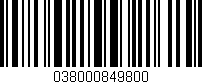 Código de barras (EAN, GTIN, SKU, ISBN): '038000849800'