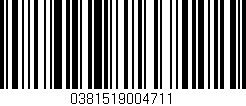 Código de barras (EAN, GTIN, SKU, ISBN): '0381519004711'
