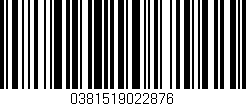 Código de barras (EAN, GTIN, SKU, ISBN): '0381519022876'