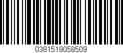 Código de barras (EAN, GTIN, SKU, ISBN): '0381519058509'