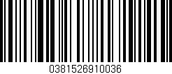 Código de barras (EAN, GTIN, SKU, ISBN): '0381526910036'