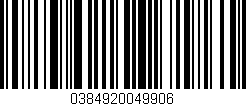 Código de barras (EAN, GTIN, SKU, ISBN): '0384920049906'