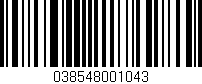 Código de barras (EAN, GTIN, SKU, ISBN): '038548001043'