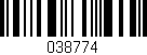 Código de barras (EAN, GTIN, SKU, ISBN): '038774'