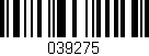 Código de barras (EAN, GTIN, SKU, ISBN): '039275'