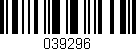 Código de barras (EAN, GTIN, SKU, ISBN): '039296'