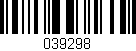 Código de barras (EAN, GTIN, SKU, ISBN): '039298'