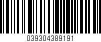 Código de barras (EAN, GTIN, SKU, ISBN): '039304389191'