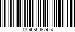Código de barras (EAN, GTIN, SKU, ISBN): '0394059067474'