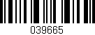 Código de barras (EAN, GTIN, SKU, ISBN): '039665'