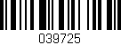 Código de barras (EAN, GTIN, SKU, ISBN): '039725'