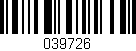 Código de barras (EAN, GTIN, SKU, ISBN): '039726'