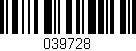 Código de barras (EAN, GTIN, SKU, ISBN): '039728'