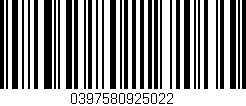 Código de barras (EAN, GTIN, SKU, ISBN): '0397580925022'