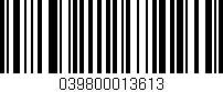 Código de barras (EAN, GTIN, SKU, ISBN): '039800013613'