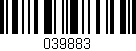 Código de barras (EAN, GTIN, SKU, ISBN): '039883'
